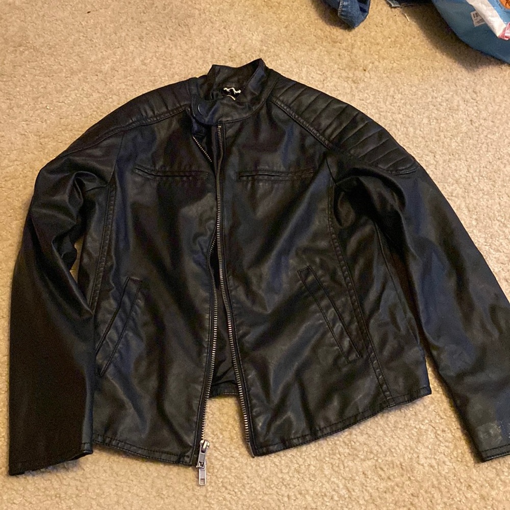 Girls motorcycle faux leather jacket